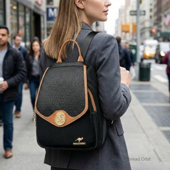 Small Vegan Leather Backpack with Hidden Zipper, Waterproof Daypack for Women main image 5